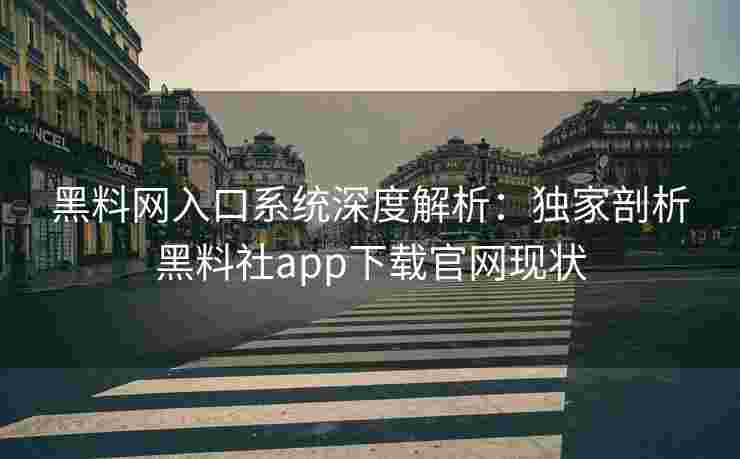 黑料网入口系统深度解析：独家剖析黑料社app下载官网现状